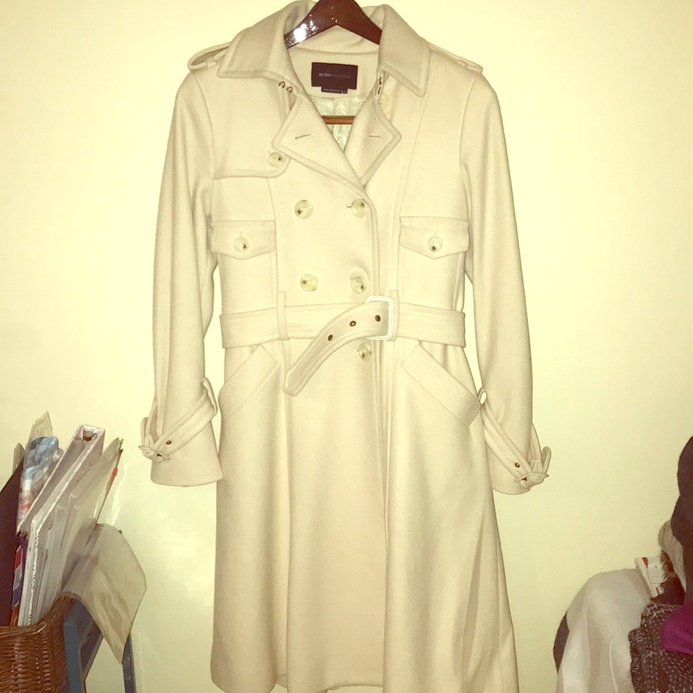 SALE!!! BCBG Cream Double Breasted Trench Coat